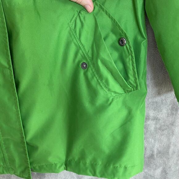 Lands End Womens Chore Coat Size Medium Kelly Green Mid Weight Barn Jacket Hood - Picture 5 of 14